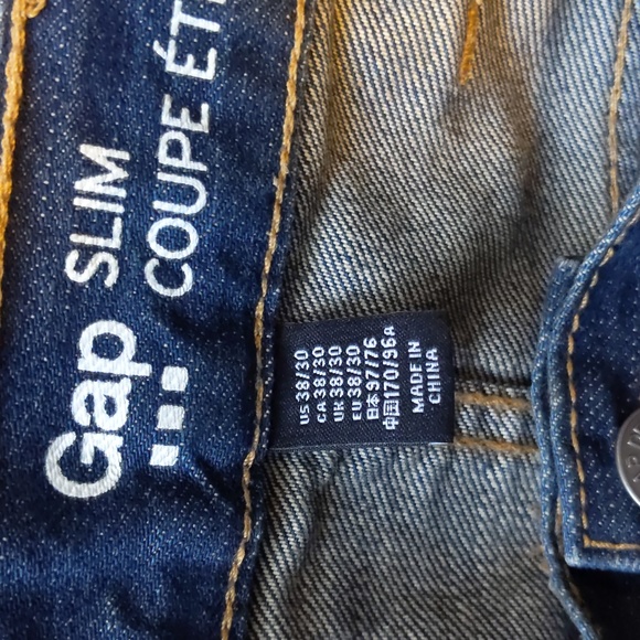 GAP Jeans Mens size 38/30 Slim, - Picture 3 of 5
